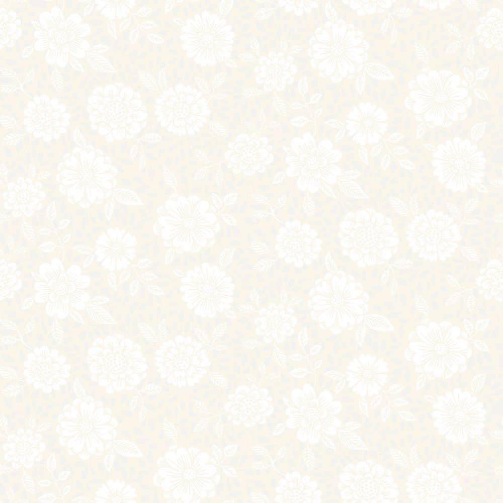 Cream Floral Non-Woven Removable Wallpaper Roll