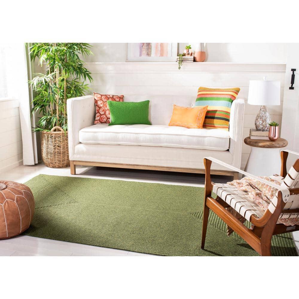 Braided BRD315 Hand Woven Area Rug - Green - 3'x3' - Safavieh.