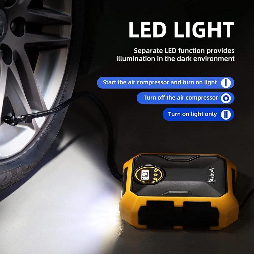 Tire Inflator 100 PSI, Car Tire Air Pump, Portable Air Compressor for Tires, Yellow, for Gift