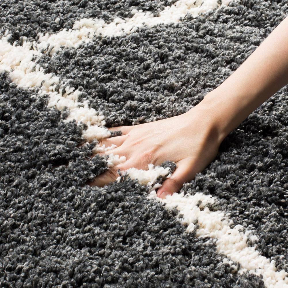 Hudson Shag SGH281 Power Loomed Indoor Area Rug - Dark Grey/Ivory - 8'x10' - Safavieh