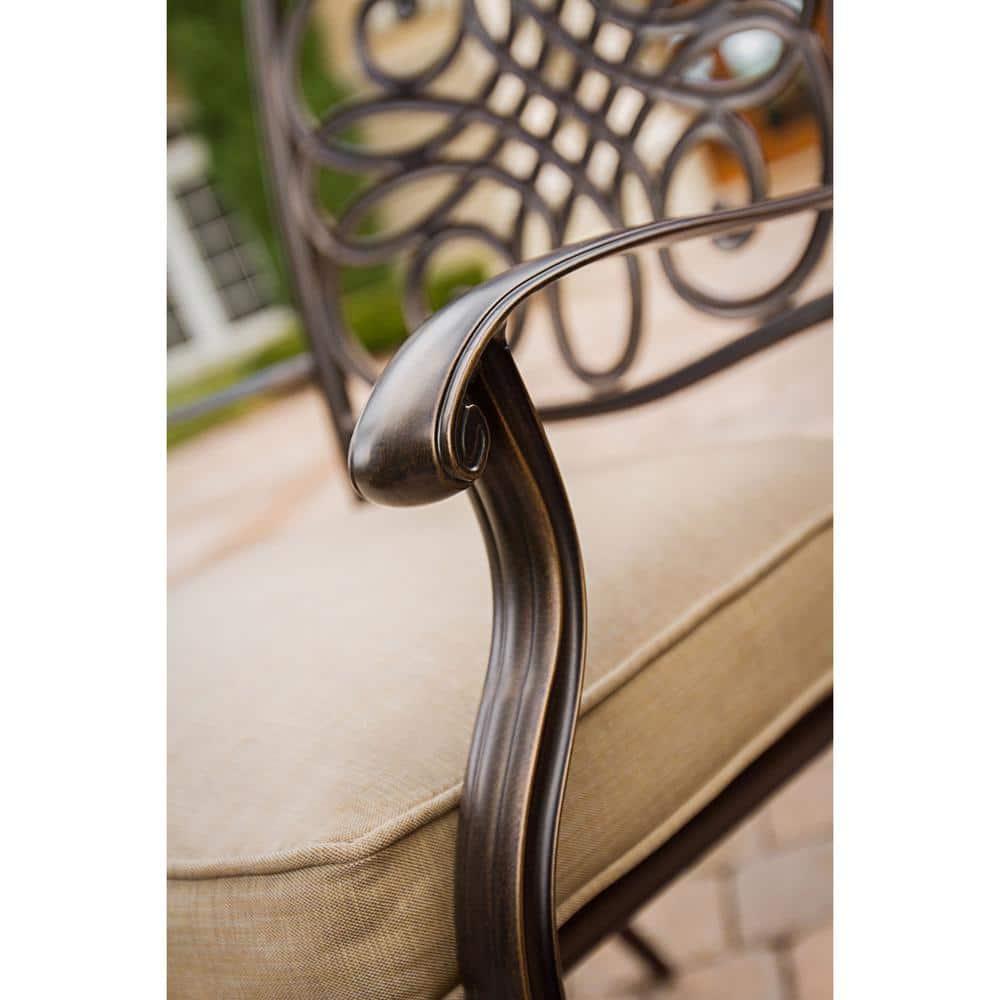 Hanover Traditions 11-Piece Outdoor Patio Dining Set with 60" x 84" Cast-Top Table and 10 Thick Foam Cushioned Chairs with Heavy-Duty Aluminum Frames | TRADDN11PC