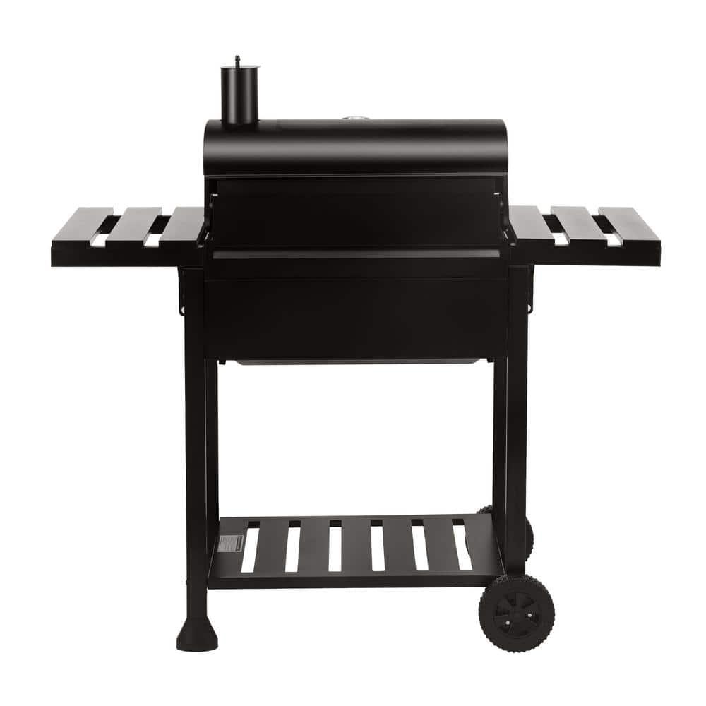 Royal Gourmet 24-Inch Black Stainless Steel Charcoal Grill with Smoker