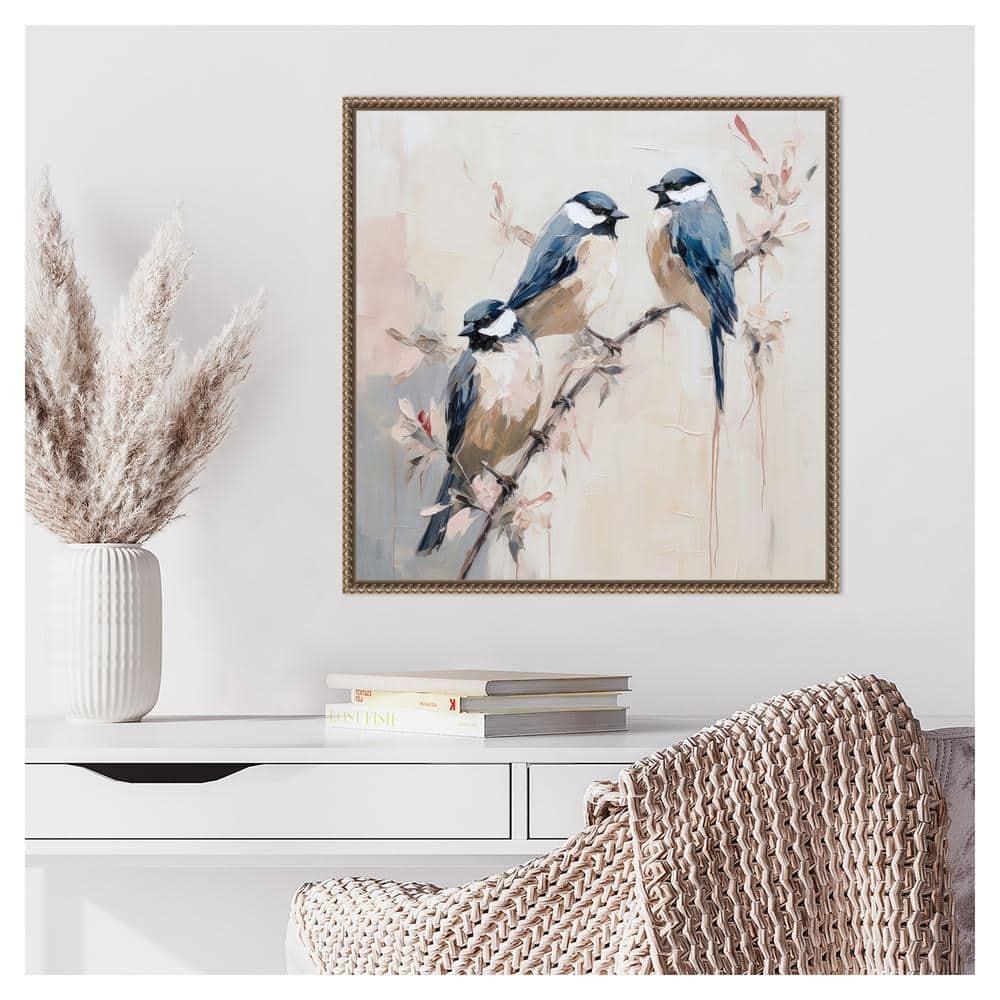 Amanti Art 22"x22" Elegant Bird Silhouettes I by Lazar Studio Framed Canvas Wall Art Print