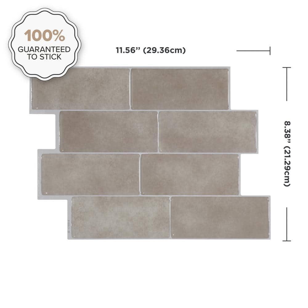 Peel and Stick Gel Backsplash Tile Metro 12'' x 8'' (Set of 4)