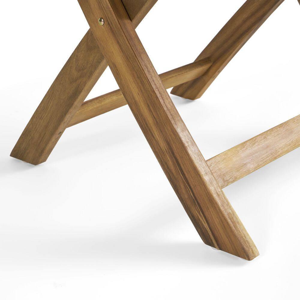 Historyli Go5H 2 Sillas de Comedor Plegables, Asientos de Mimbre Portátiles con Estructura de Madera, Silla de Bistró sin Brazos para Patio, para Porche