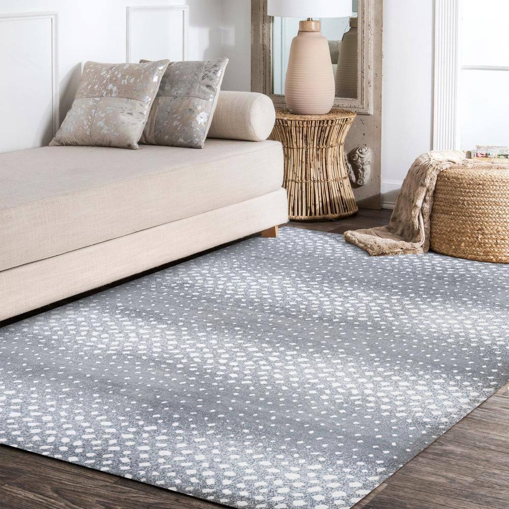 4'x 6' Antelope Modern Animal Area Rug, Gray/Cream - JONATHAN Y