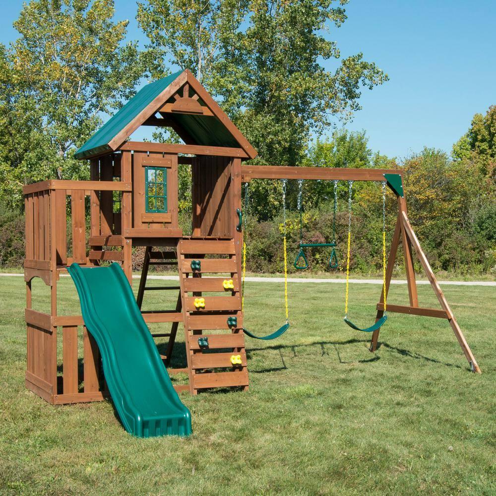 Elkhorn Wooden Play Swing Set