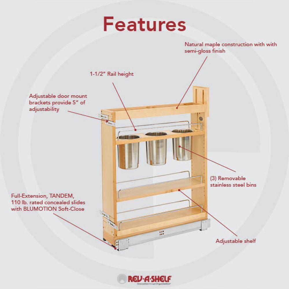 Rev-A-Shelf Rev-A-Shelf Pull Out Kitchen Cabinet Organizer w/ Soft-Close