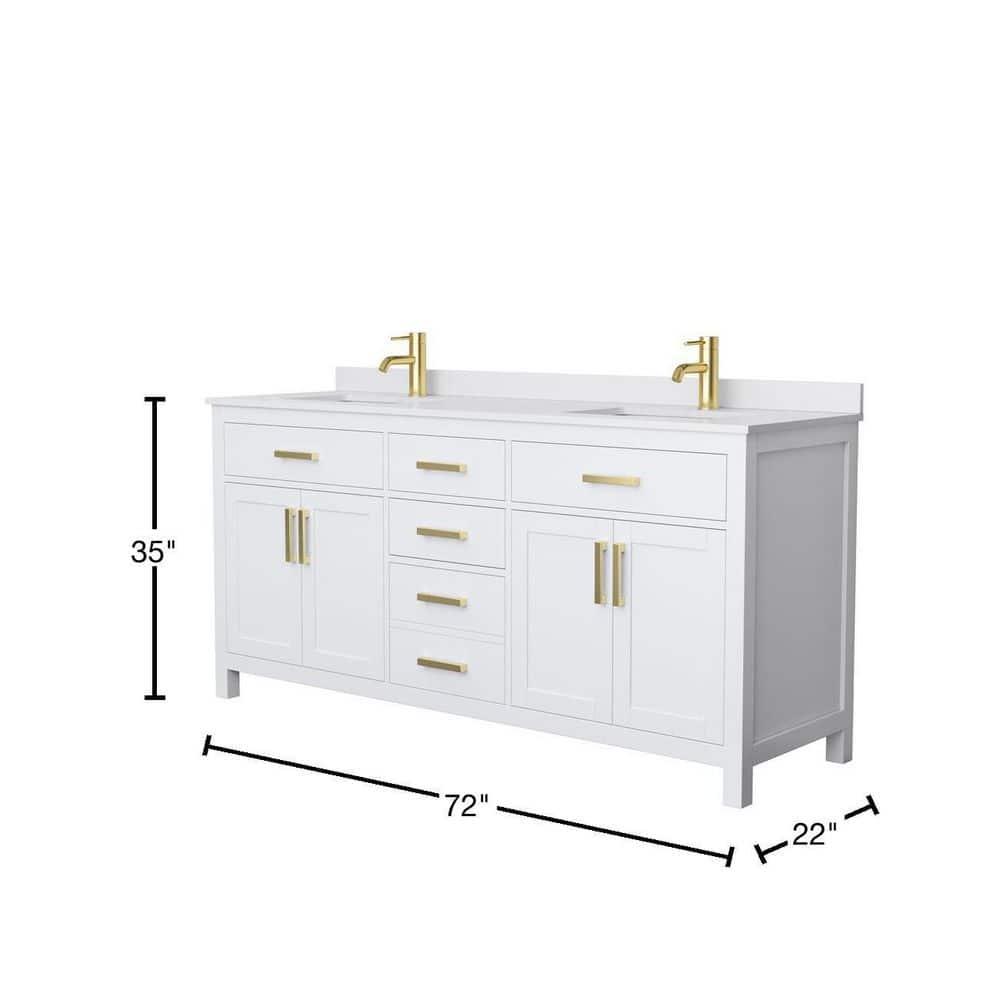 Beckett 72" Freestanding Double Bathroom Vanity with Cultured Marble Top
