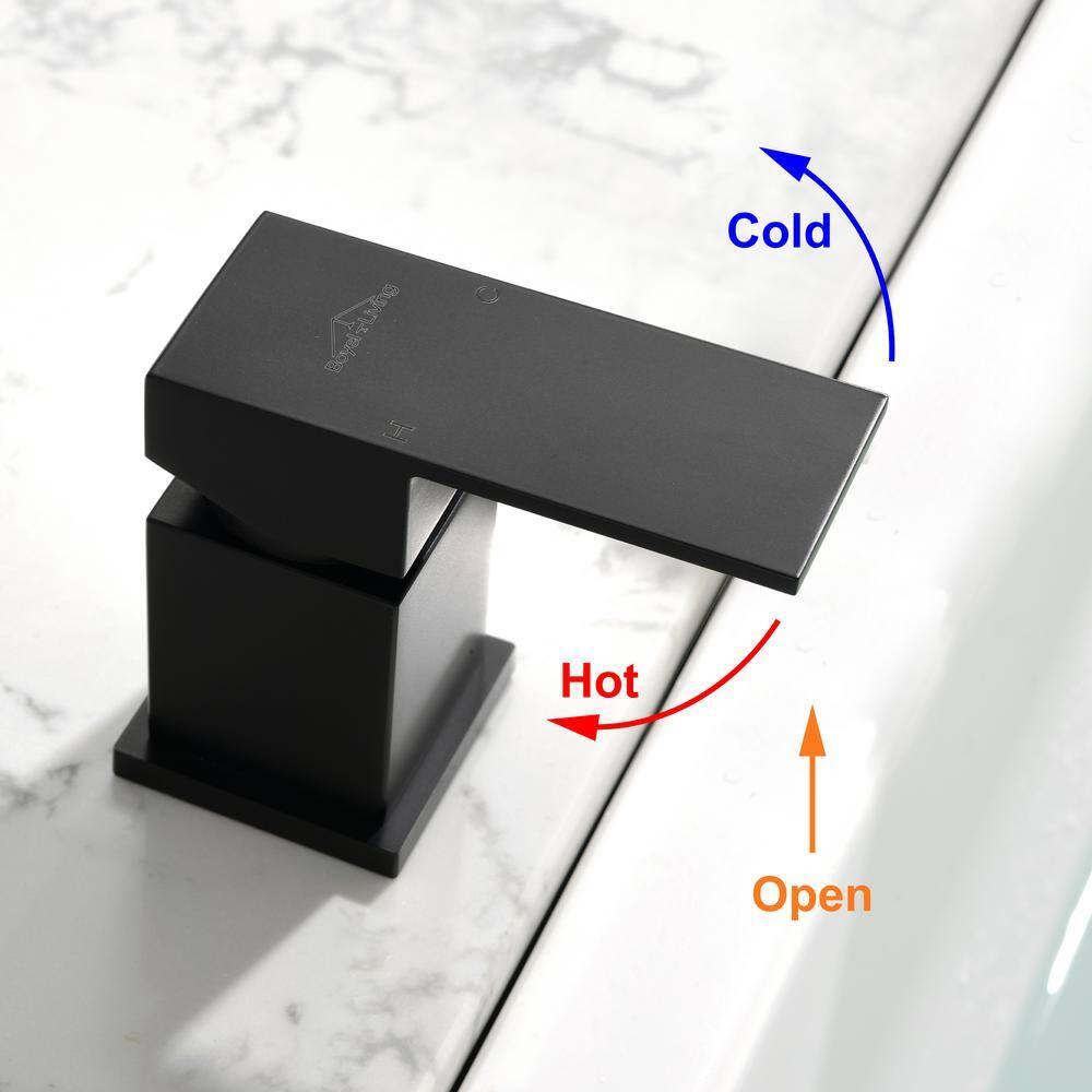 Boyel Living Single-Handle Shower Head Bathroom Bathtub Faucet, Deck Mount Roman Tub Faucet with Hand Shower and Water Suply Hose Waterfall Bath Tub Filler in Matte Black