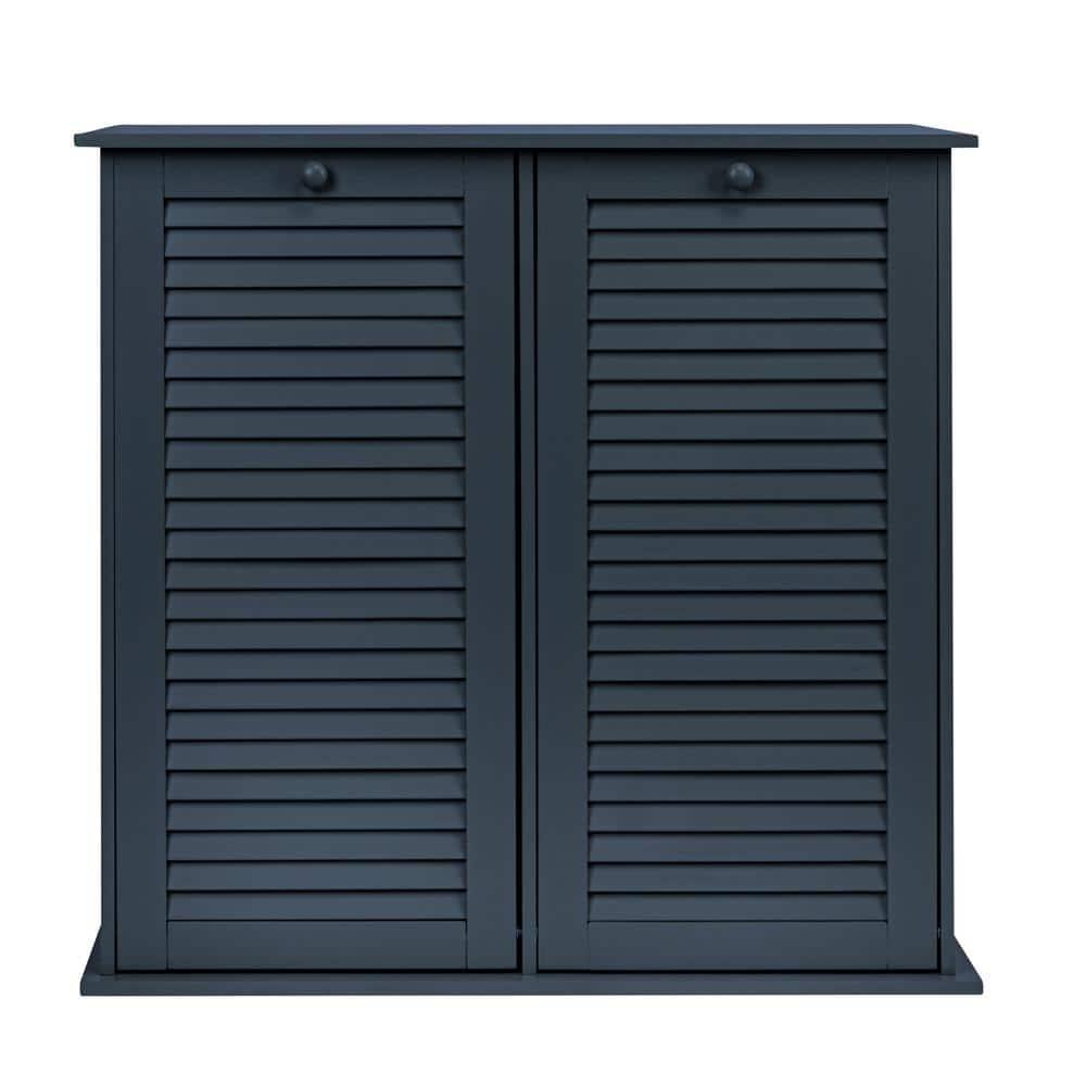 Tilt-out Cabinet Laundry Sorter with Shutter Front, Navy