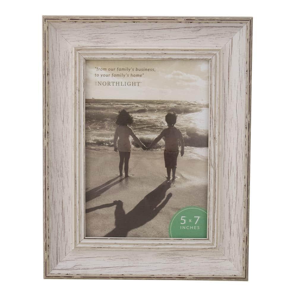 White Distressed Vintage Picture Frame Tabletop Decor