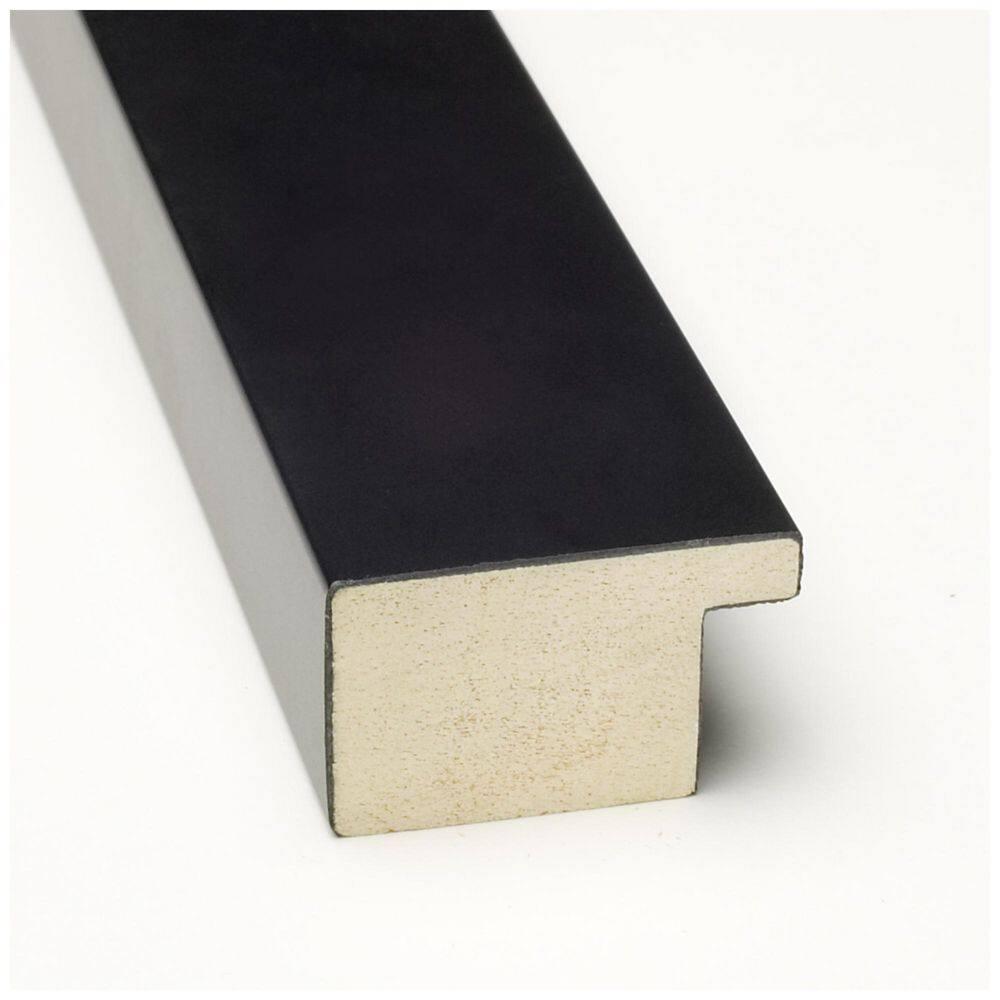 Amanti Art Mezzanotte Black Non-Beveled Wood Bathroom Wall Mirror 26 x 38 in.