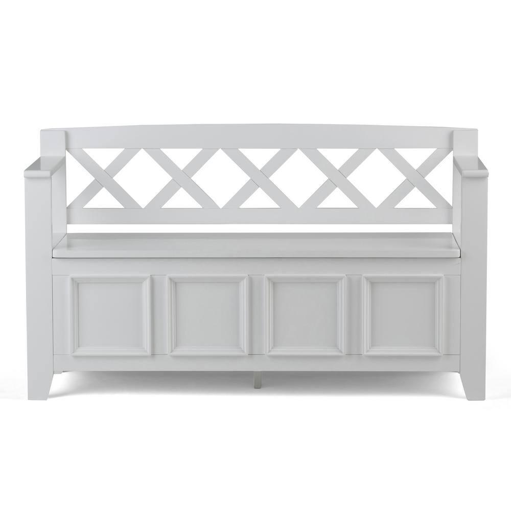 Simpli Home Amherst Solid Wood Entryway Lift Top Storage Bench