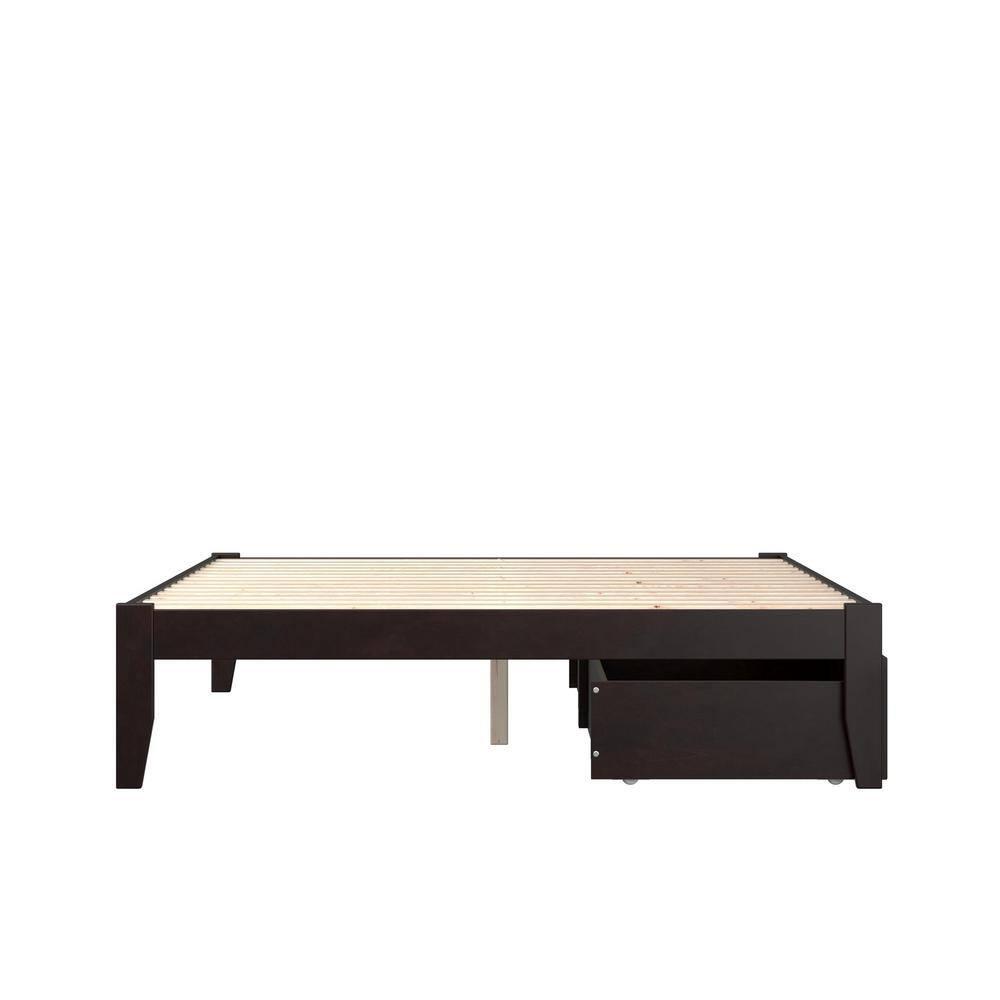 Queen Colorado Bed with 2 Drawers Espresso - AFI