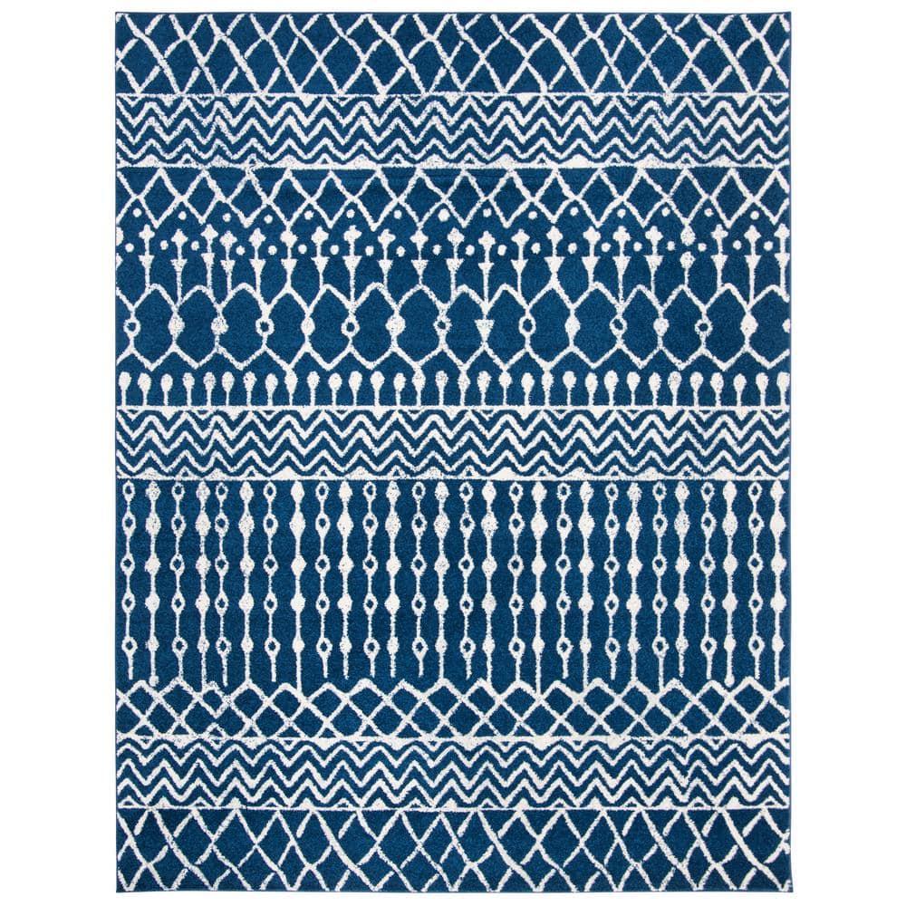 Tulum TUL270 Power Loomed Indoor Area Rug - Navy/Ivory - 9'x12' - Safavieh