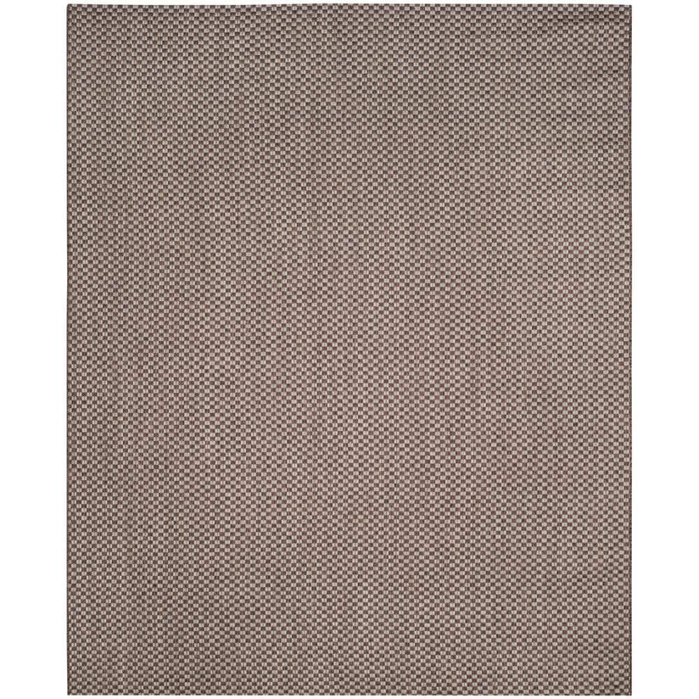 Courtyard CY8653 Power Loomed Indoor and Outdoor Area Rug - Light Brown/Light Grey - 8'x11' - Safavieh