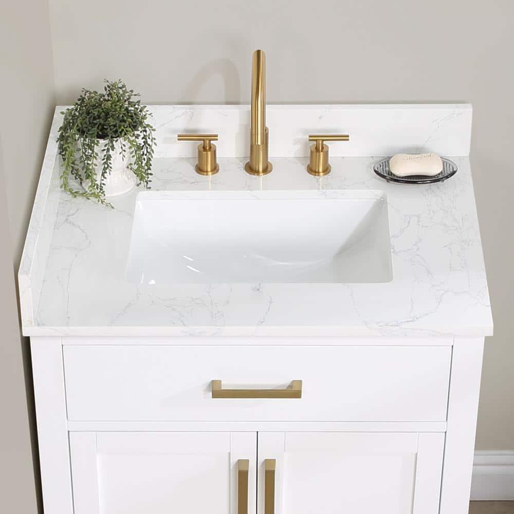 Altair 30" Single Bathroom Vanity in White without Mirror