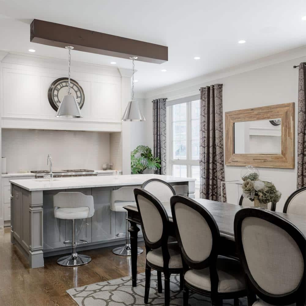 4"W x 12"H x 20'L 3-Sided (U-beam) Knotty Pine Endurathane Faux Wood Ceiling Beam, Hickory