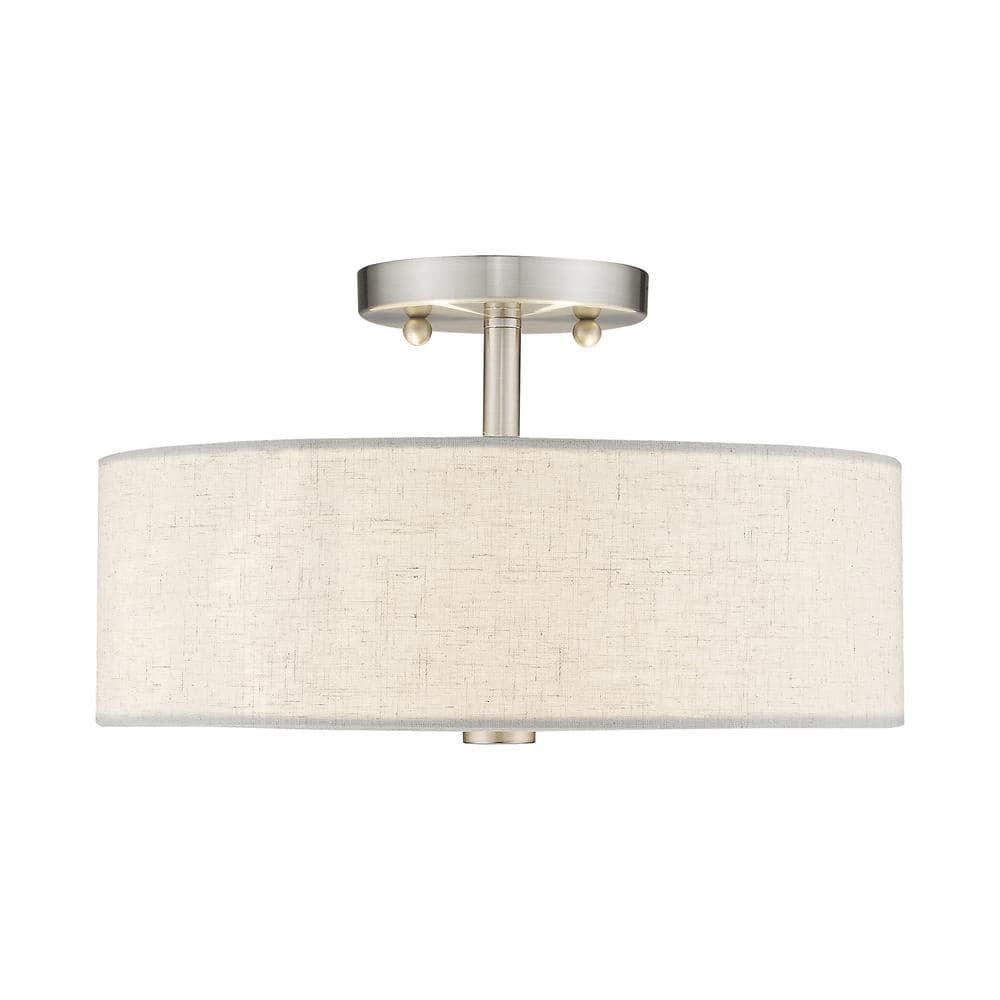 Livex Lighting Meridian 2 - Light Semi-Flush Mount in  Brushed Nickel