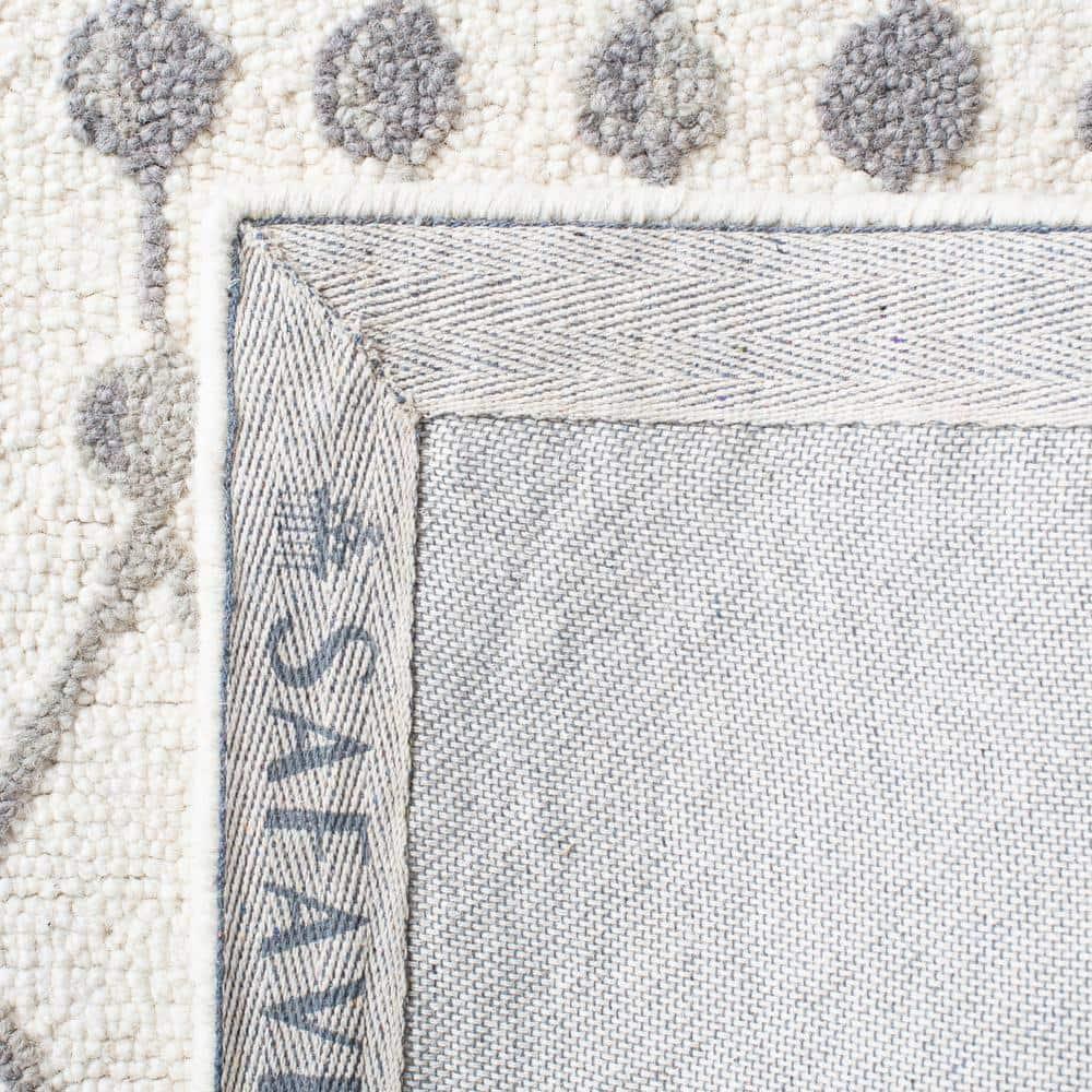 SAFAVIEH Blossom Aspen Geometric Wool Area Rug, Ivory/Grey, 10' x 14'