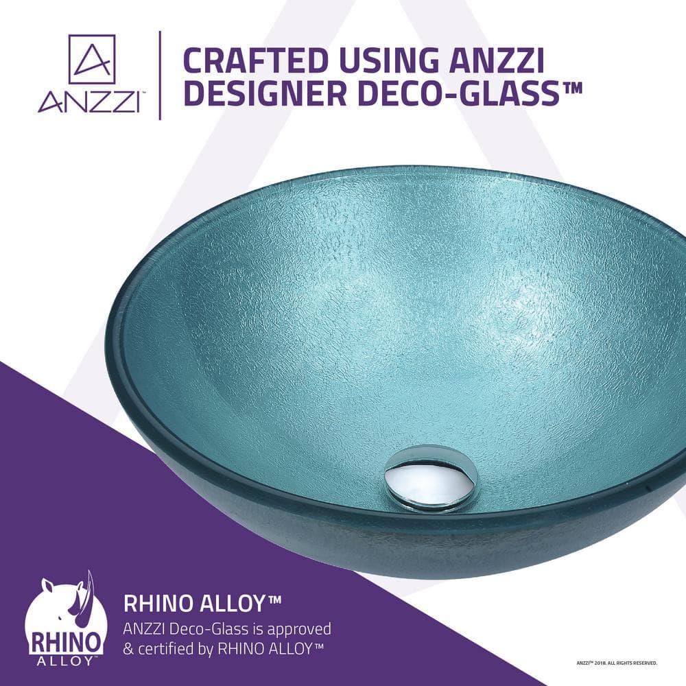 Anzzi  Posh Series Deco-Glass Vessel Sink in Coral Blue