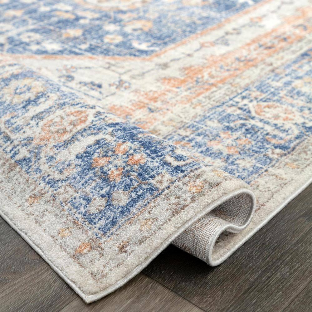 Nuloom Jacquie Oriental/Persian 3x5 Accent Indoor Area Rug for Living Room Bedroom Dining Room Entryway Kitchen, Blue/Ivory