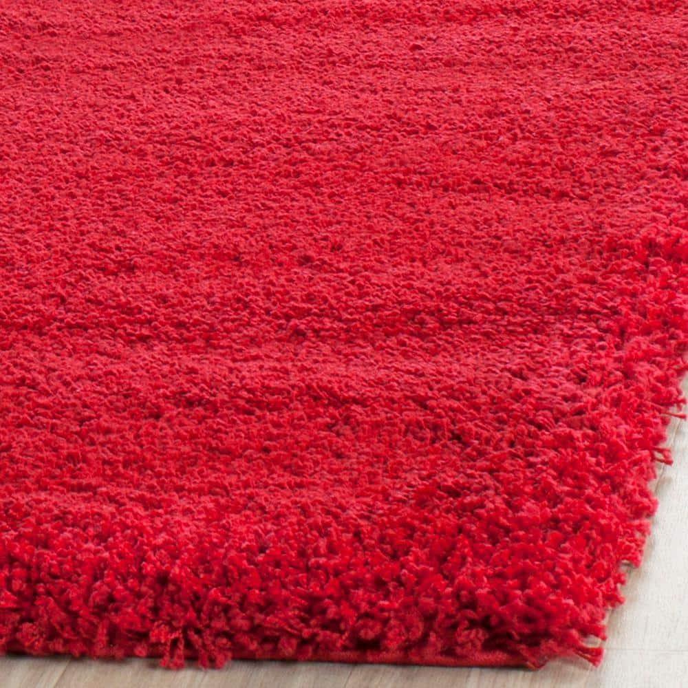 Shag SG180 Power Loomed Area Rug - Red - 4'x6' - Safavieh.