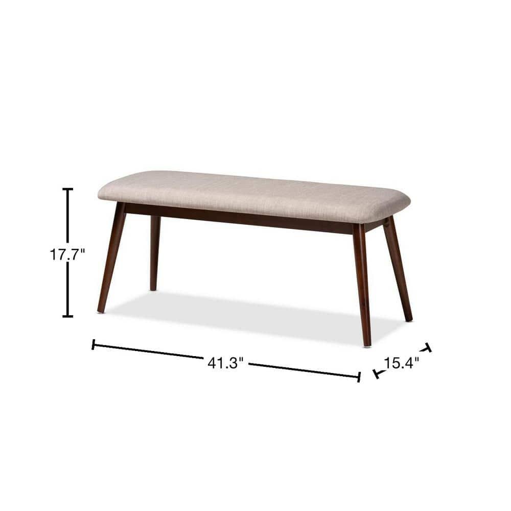 Flora Bench Light Gray/Espresso - Baxton Studio
