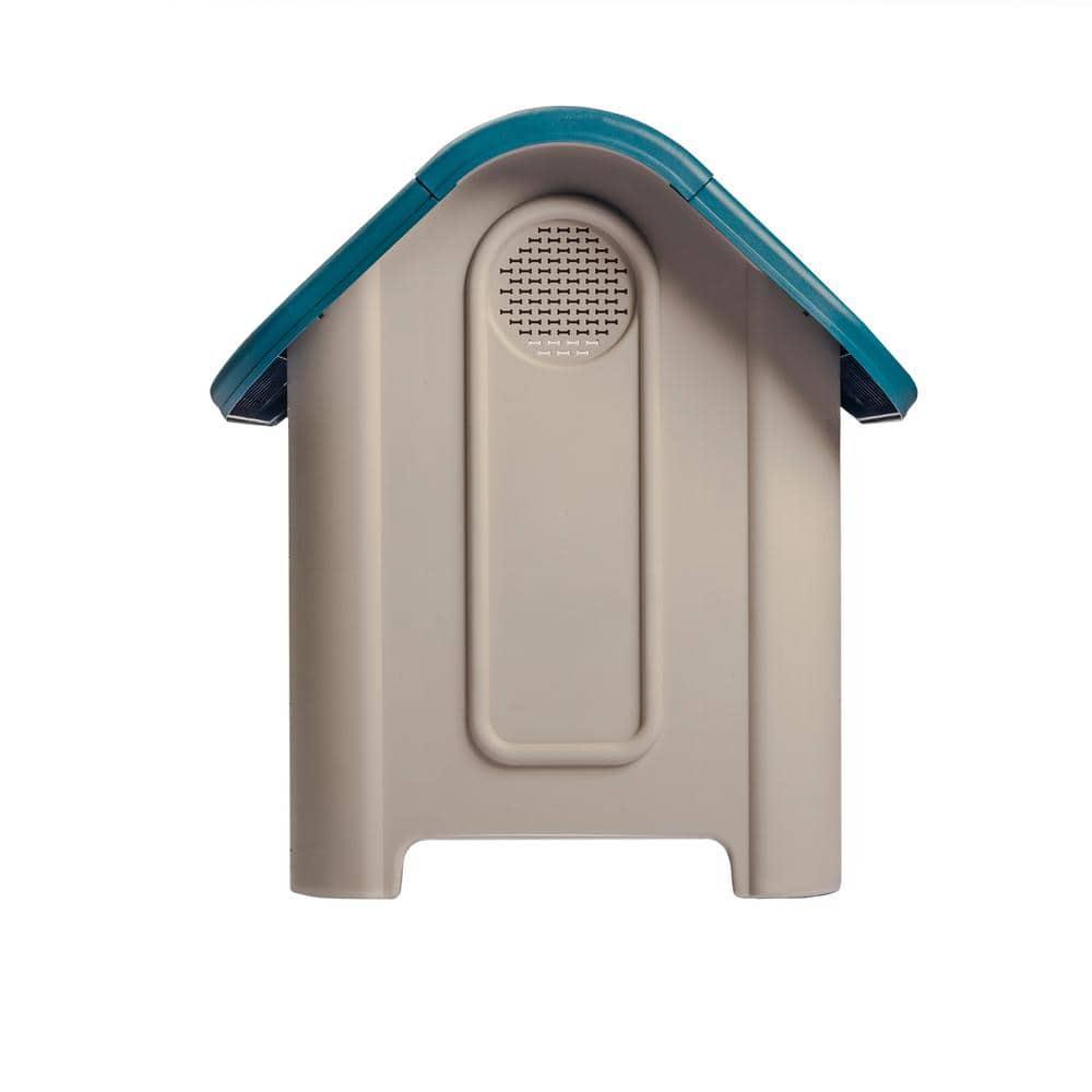 MQ Dog House with Bowl with Removable Floor and Hardware Included, Turquoise, Small and Medium Breeds