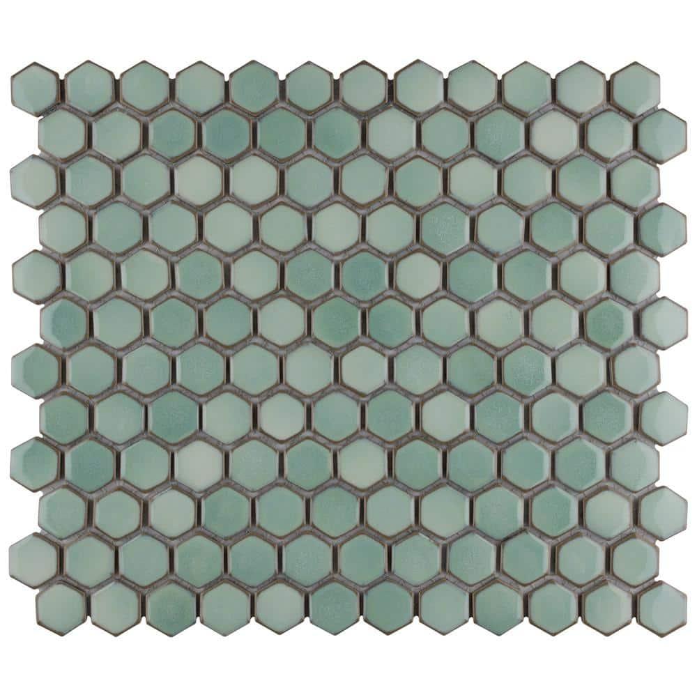 Hudson 1" Hex 11-7/8 " x 13-1/4 " Porcelain Mosaic Floor and Wall Tile