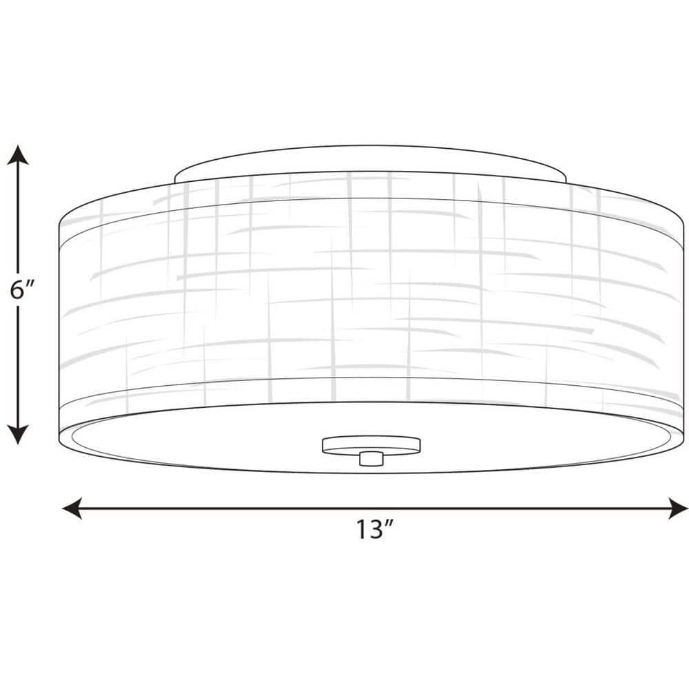 Progress Lighting Inspire Collection 1-Light LED Flush Mount, Graphite Finish, Fabric Shade
