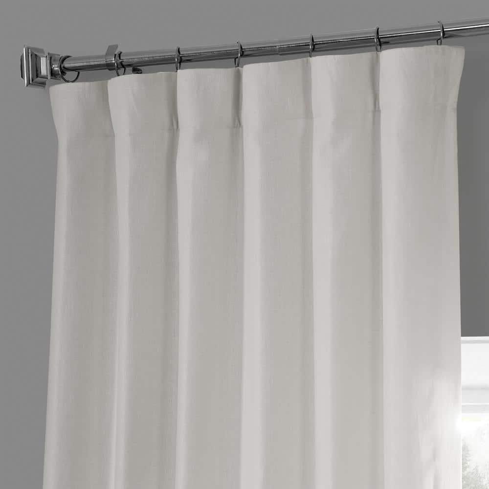 HPD Half Price Drapes French Linen Curtains 108 Inches Long Room Darkening Curtains for Bedroom & Living Room 50 X 108, (1 Panel), Crisp White