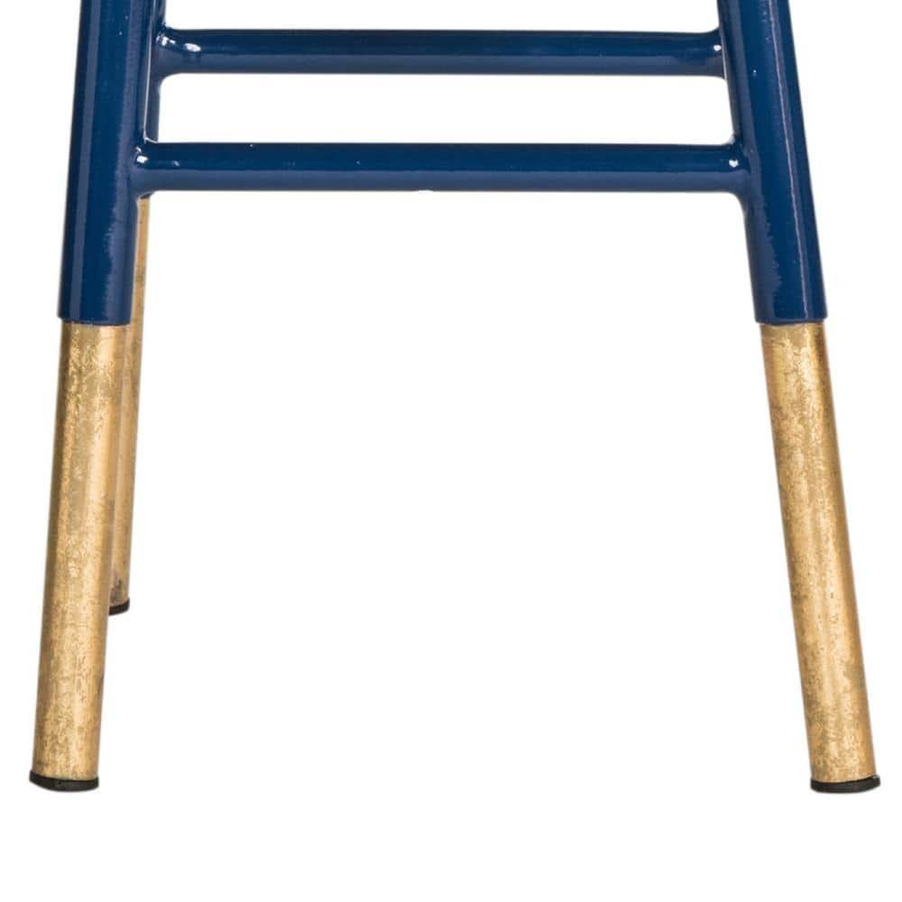 Emery Dipped Gold Leaf Counter Stool - FOX3231 - Navy/Gold - Safavieh Couture