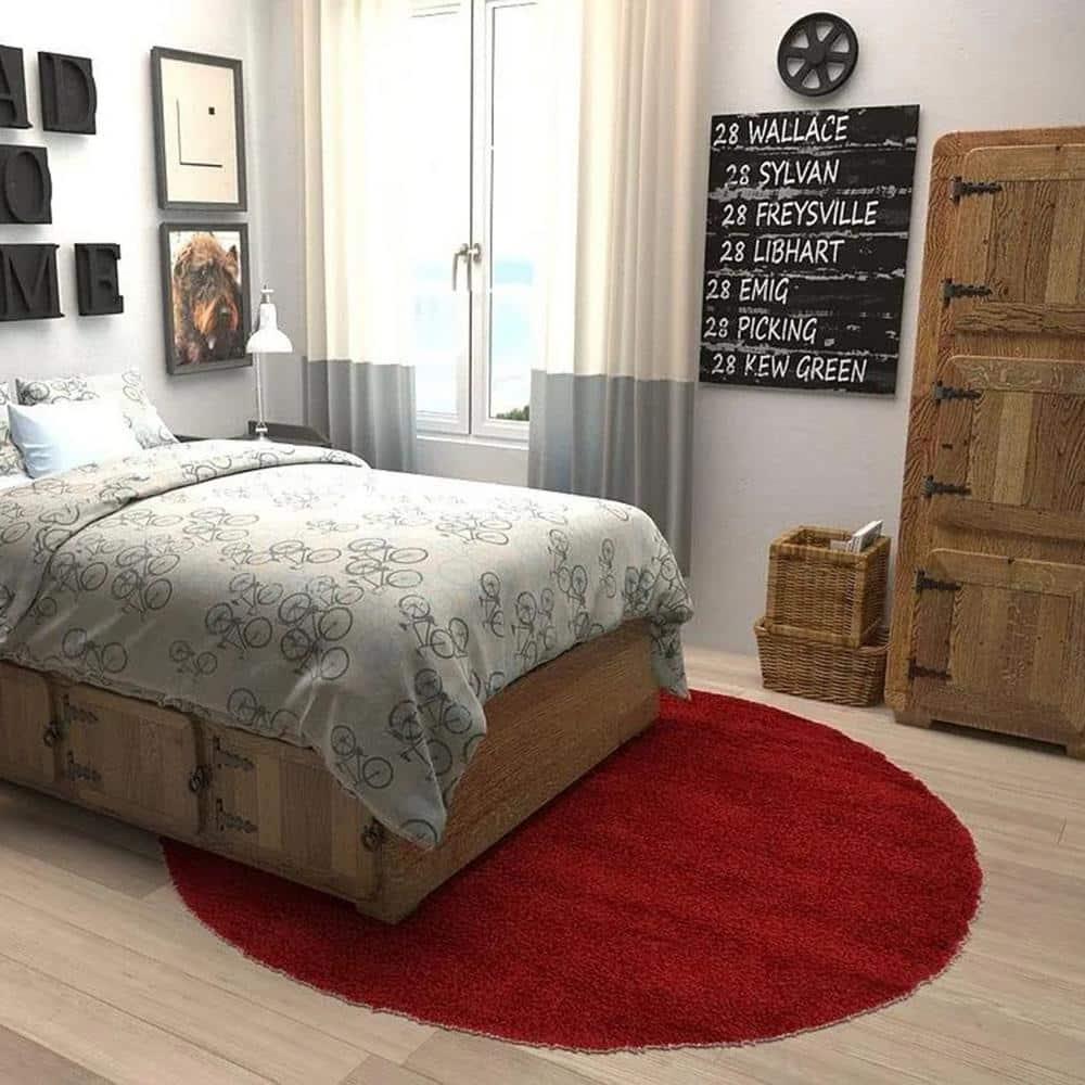 Unique Loom 6' 0 x 6' 0 Solo Calabasas Red Area Rug