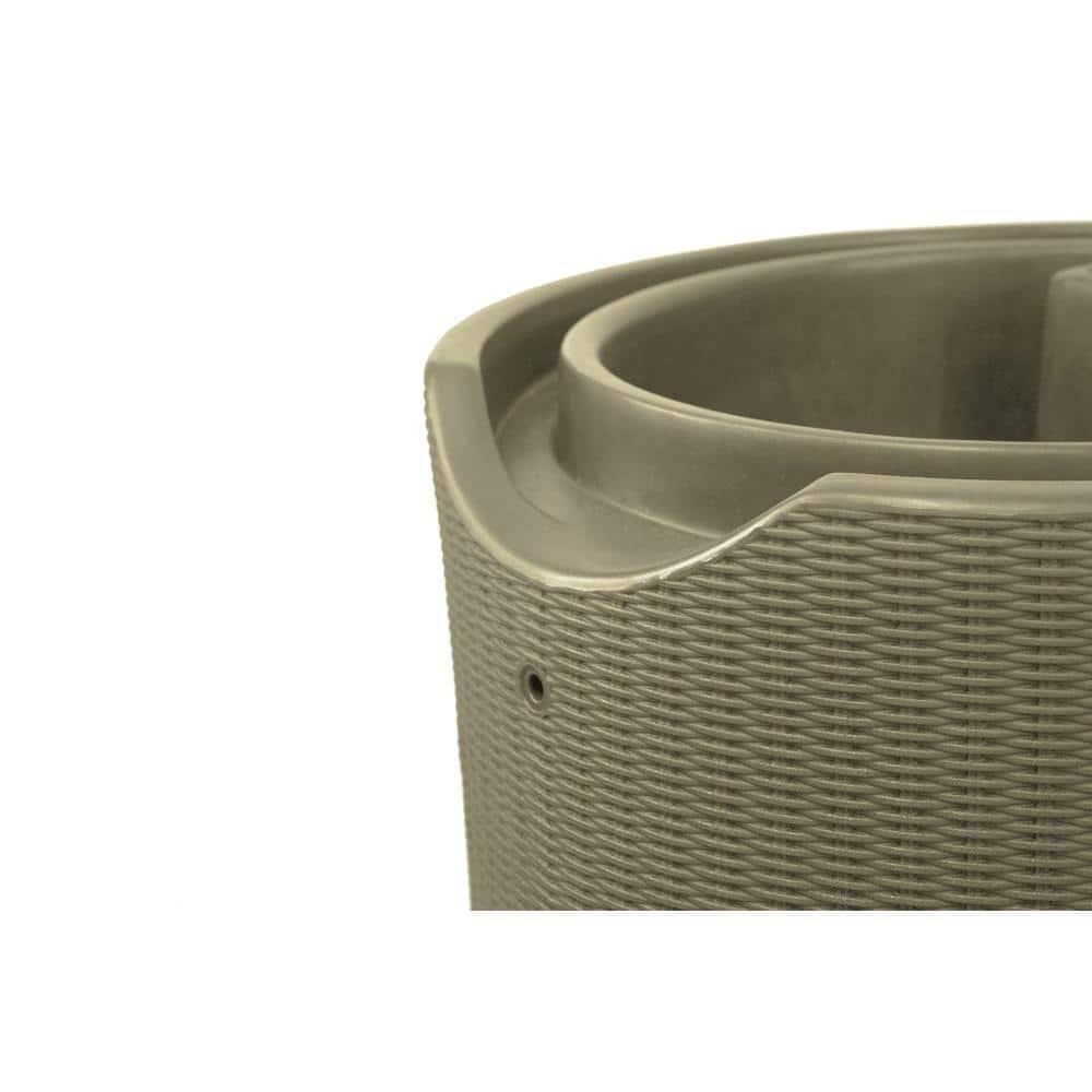 Good Ideas 50 Gallons Plastic Drainable Dual Overflow Planter Rain Barrel