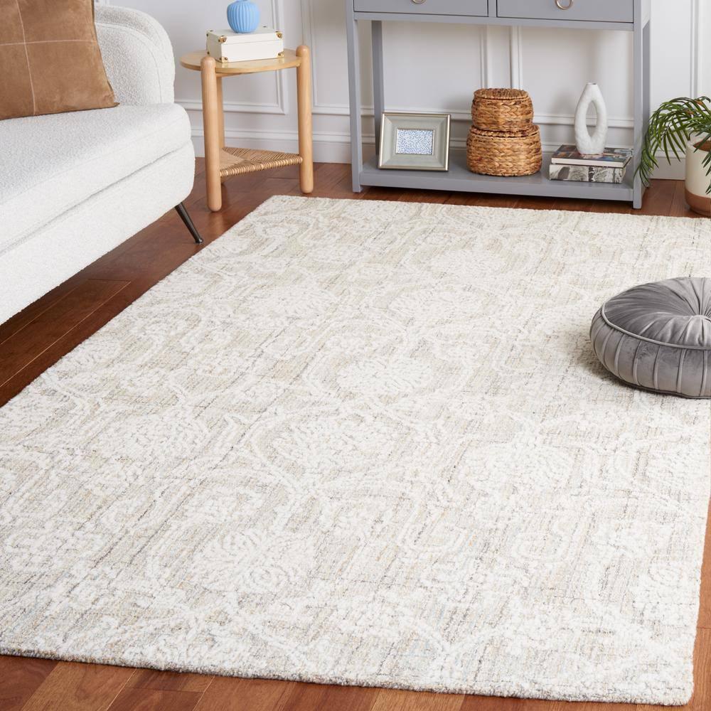 Ebony EBN111 Hand Tufted Area Rug - Grey/Ivory - 6'x6' - Safavieh.