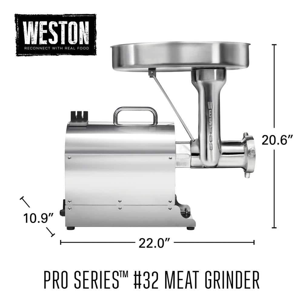Weston Pro Series Stainless Steel Electric Meat Grinder with Sausage Stuffer