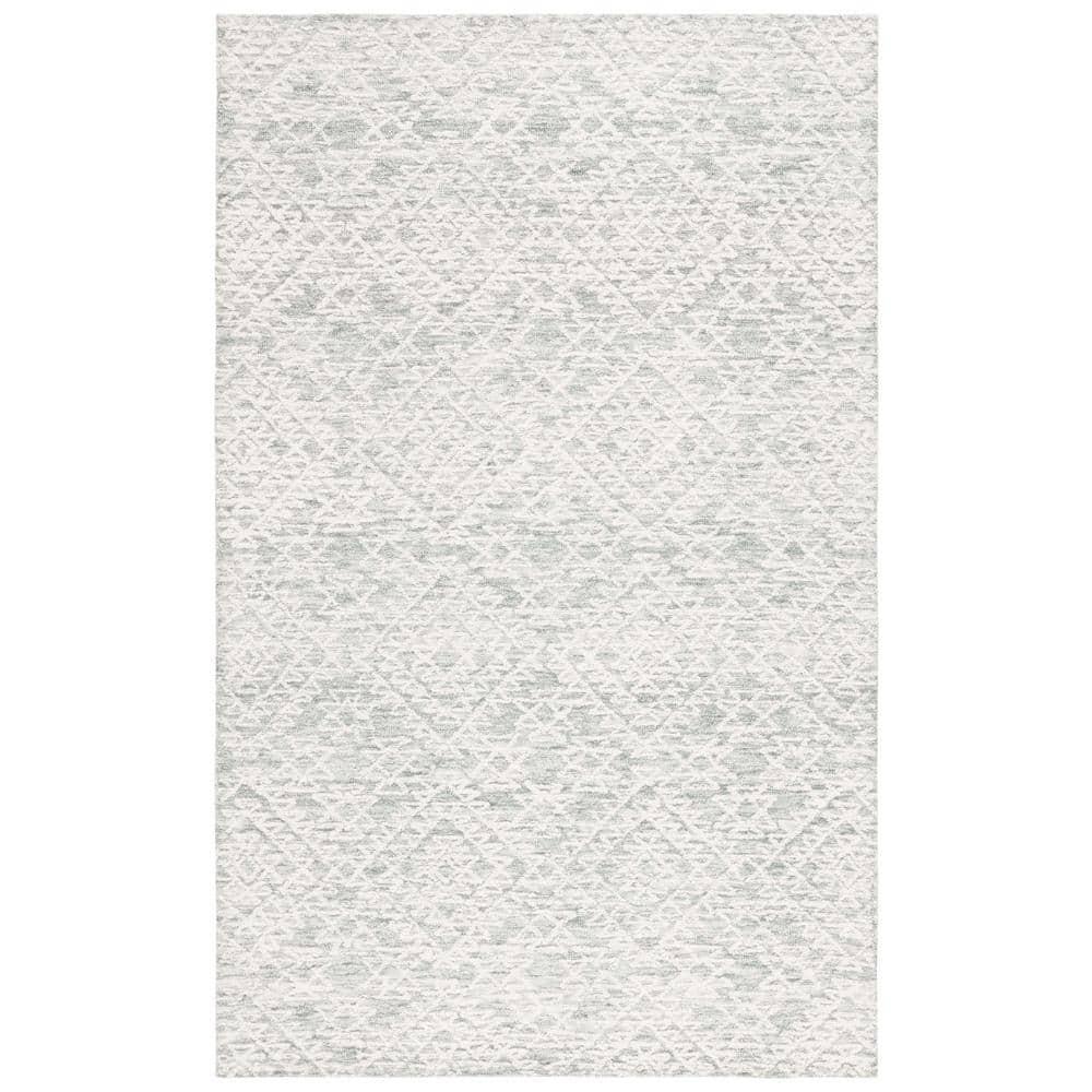 Ebony EBN303 Hand Tufted Indoor Area Rug - Ivory/Grey - 6'x9' - Safavieh