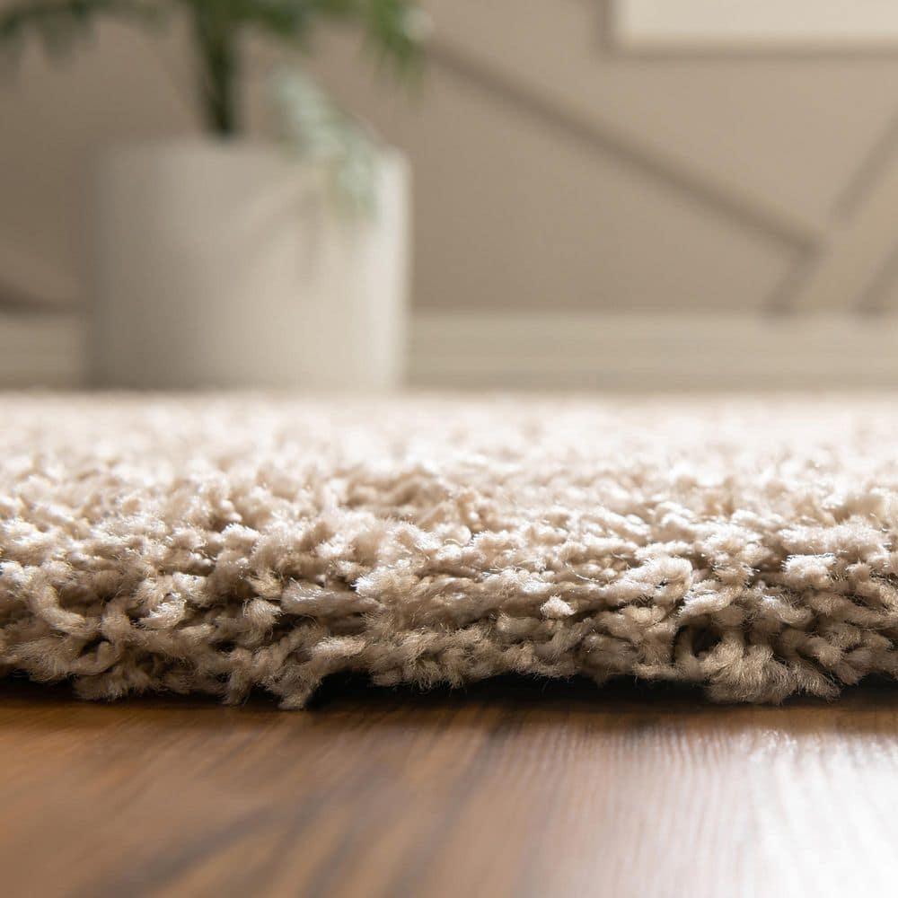 Unique Loom 9' 0 x 12' 0 Rectangle Solid Shag Taupe Area Rug