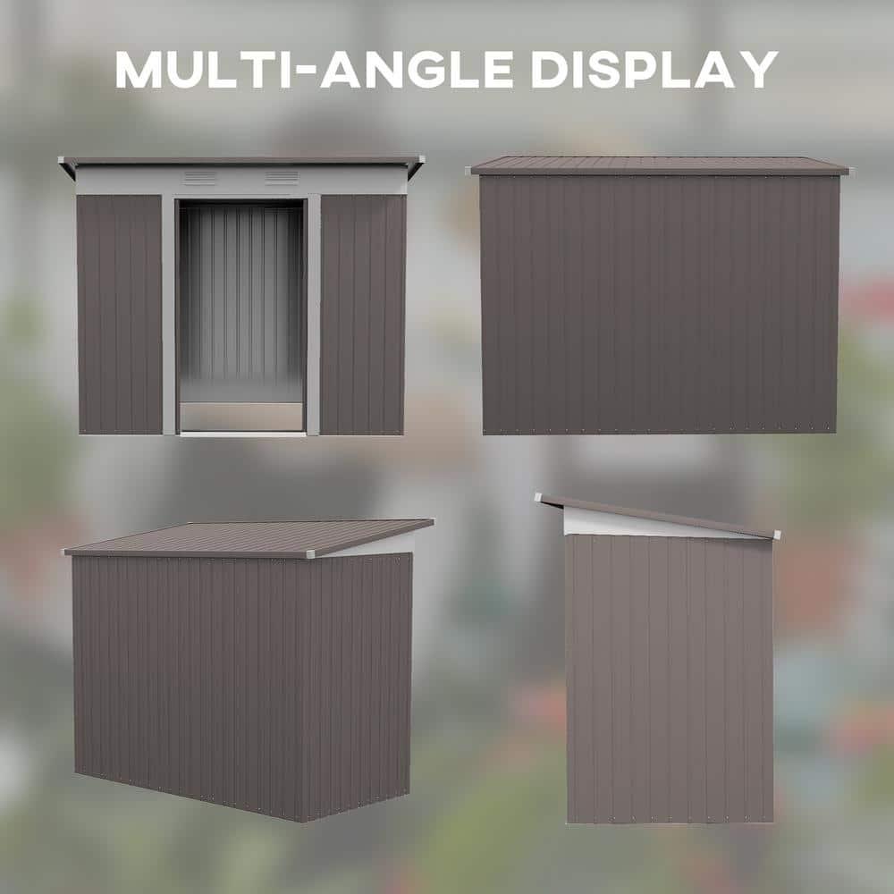 8 ft. W x 4 ft. D Galvanized Steel Storage Shed