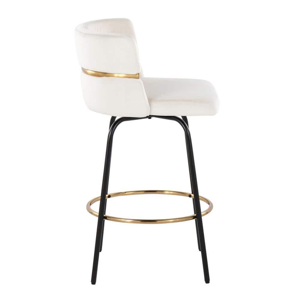 LumiSource Beige Cinch Claire 26" Fixed-Height Counter Stool - Set of 2