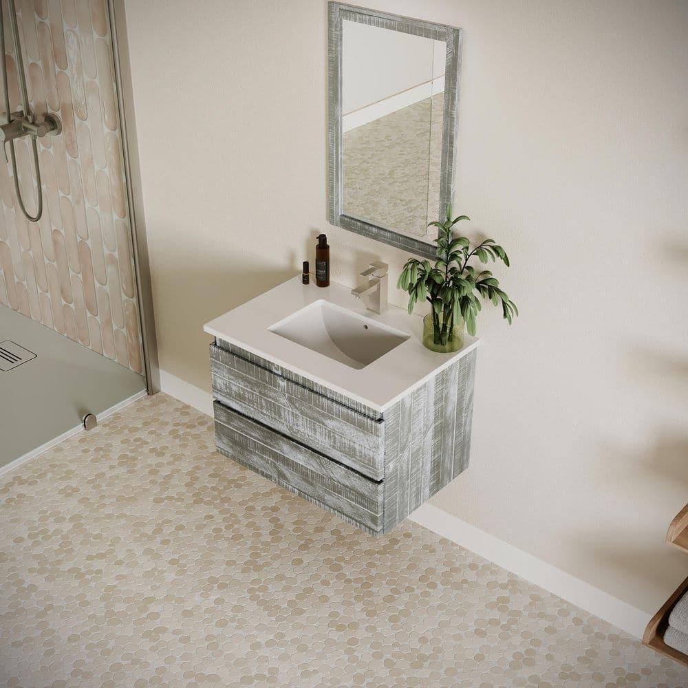 Fresca Formosa 30" Wall Mount Floating Single Sink Bathroom Vanity Set with Top and Sink - Faucet Not Included