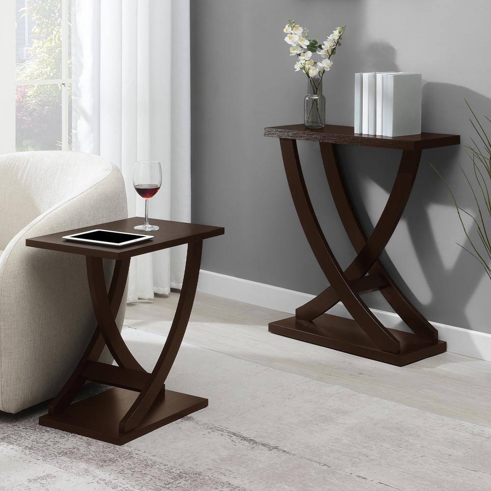 Convenience Concepts Newport Cross Step Console Table, Espresso