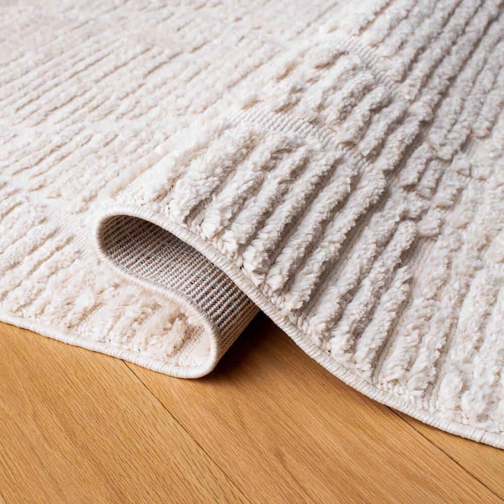 SAFAVIEH Marrakesh Naila Geometric Trellis Polyester Area Rug, Beige, 9' x 12'