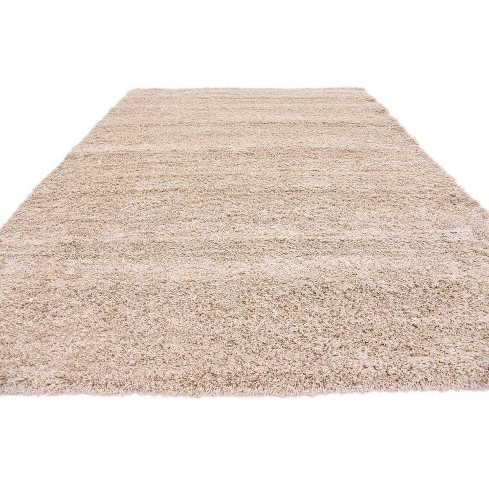 Unique Loom 9' 0 x 12' 0 Rectangle Solid Shag Taupe Area Rug