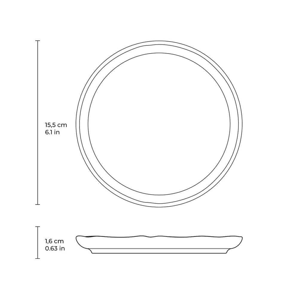 Porto Brasil Matte Black 6.1'' Stoneware Bread And Butter Plate (Set of 6)