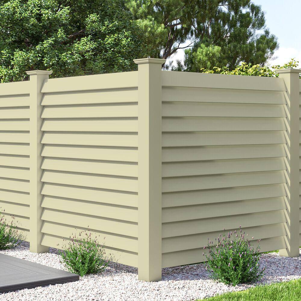 Freedom Louvered 8.5-ft H x 6-in W Sand Vinyl Corner Fence post (Assembled)