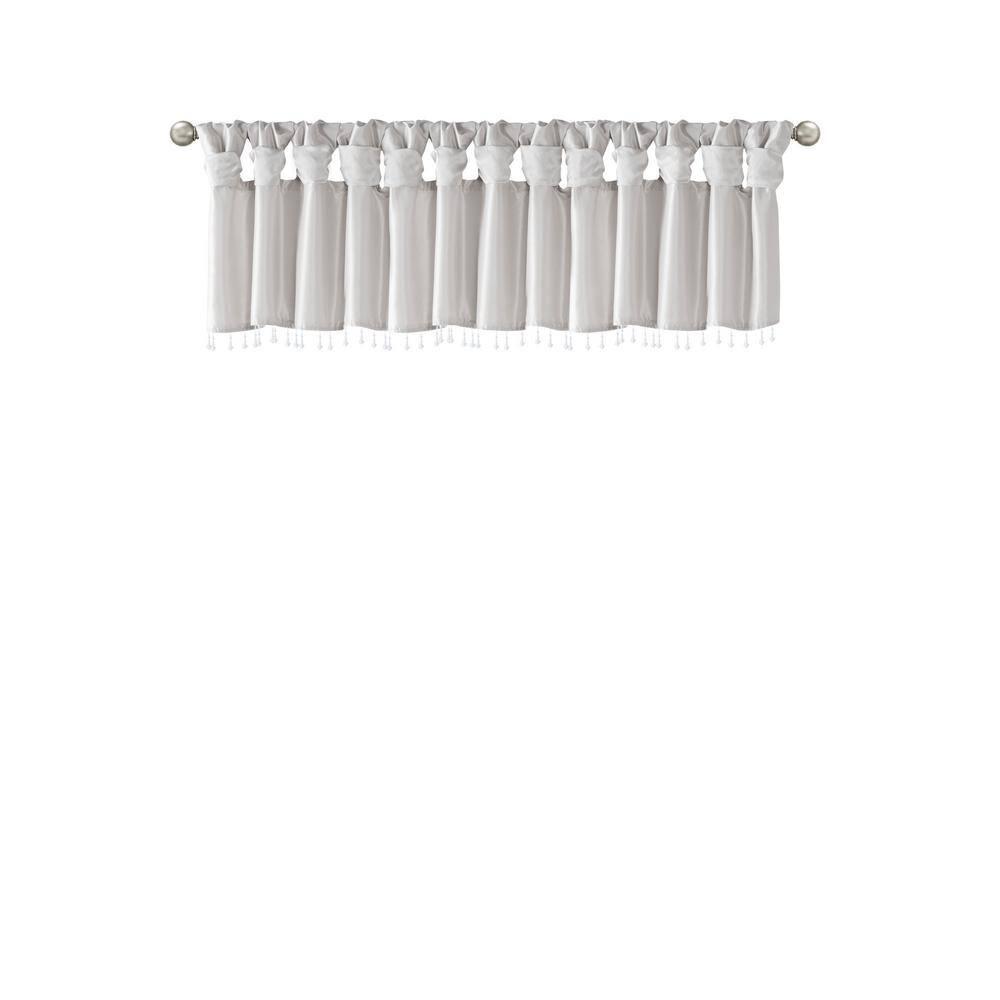 Madison Park Emilia Lightweight Faux Silk Single Valance with Beads