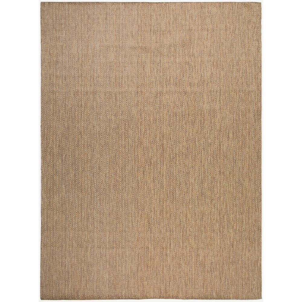 Nourison Horizon Indoor/Outdoor 8' x 10' Natural Modern Chevron Flatweave Rug